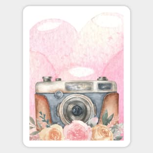 Hand painted retro polaroid Sticker